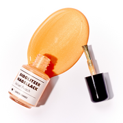 Biologisch abbaubarer Glitzer Nagellack pflanzenbasiert in orange glitzernd bunt spilled #color_velvet-peach